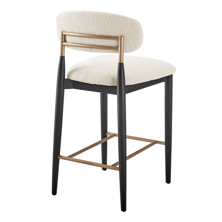 Verna Boucle Counter Stool Black Frame - Palladian Beige - view 7