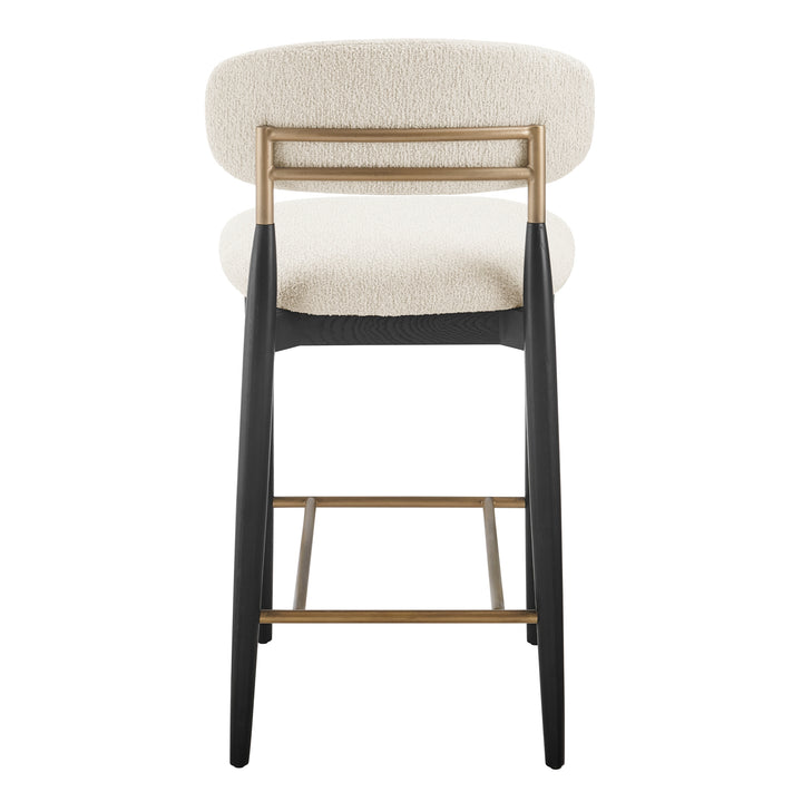 Verna Boucle Counter Stool Black Frame - Palladian Beige - view 6