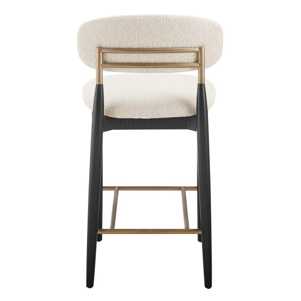 Verna Boucle Counter Stool Black Frame - Palladian Beige - view 6