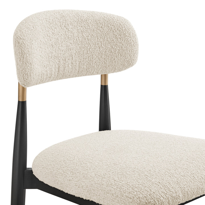 Verna Boucle Counter Stool Black Frame - Palladian Beige - view 9