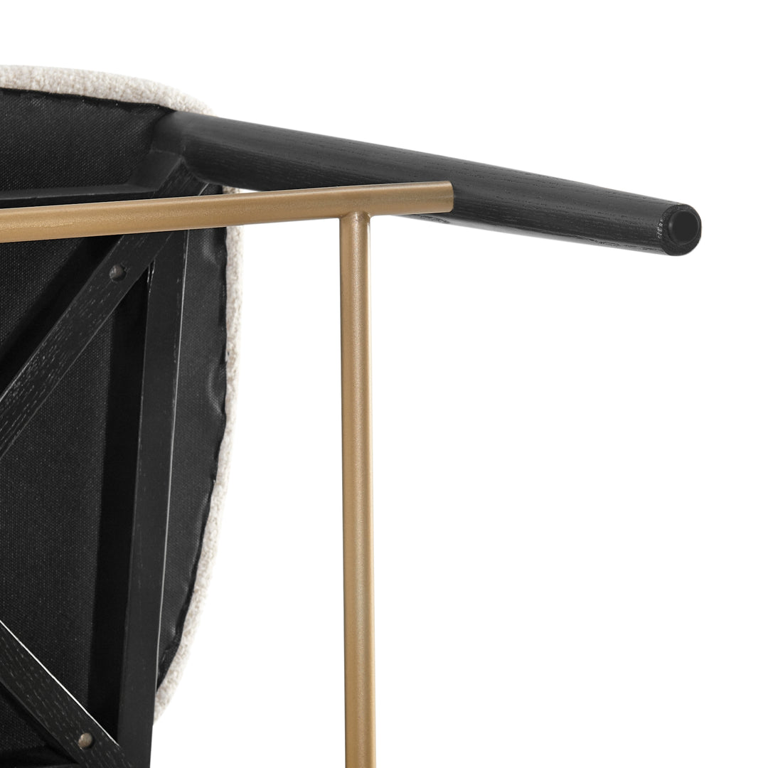 Verna Boucle Counter Stool Black Frame - Palladian Beige - view 12