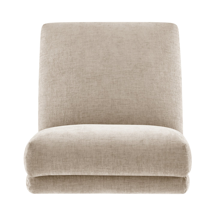 Zenda Chenille Swivel Accent Chair with Wooden Base - Millburry Beige - view 6