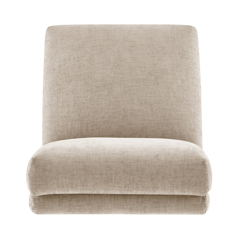 Zenda Chenille Swivel Accent Chair with Wooden Base - Millburry Beige - view 6