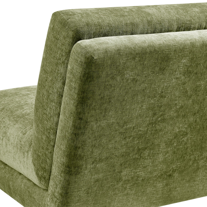 Zenda Chenille Swivel Accent Chair with Wooden Base - Millburry Green - view 9