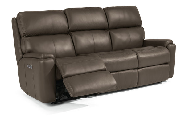 Rio  Leather Power Reclining Sofa, Power Headrests