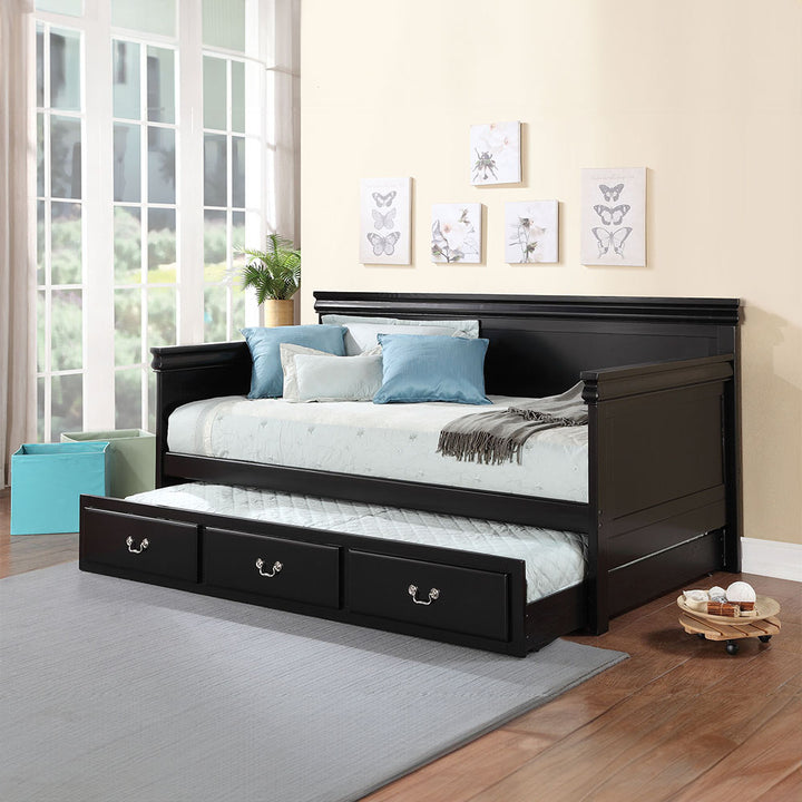 Bailee Trundle (Twin) in Black Finish