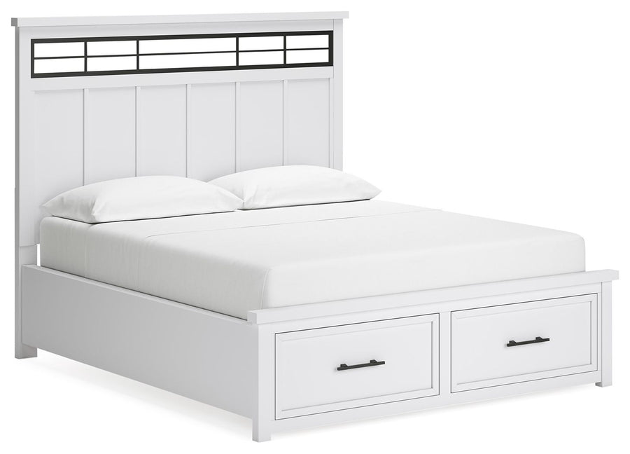 Ashbryn - California King Panel Storage Bed - White / Natural by Ashley Furniture product image
