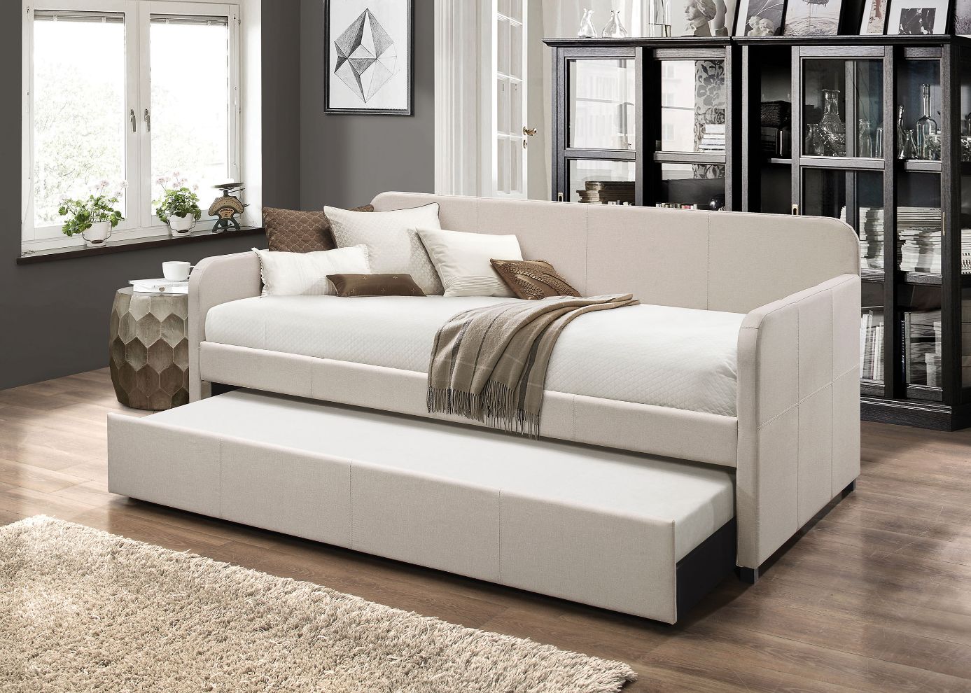 Jagger Daybed with Trundle (Twin) in Fog Linen