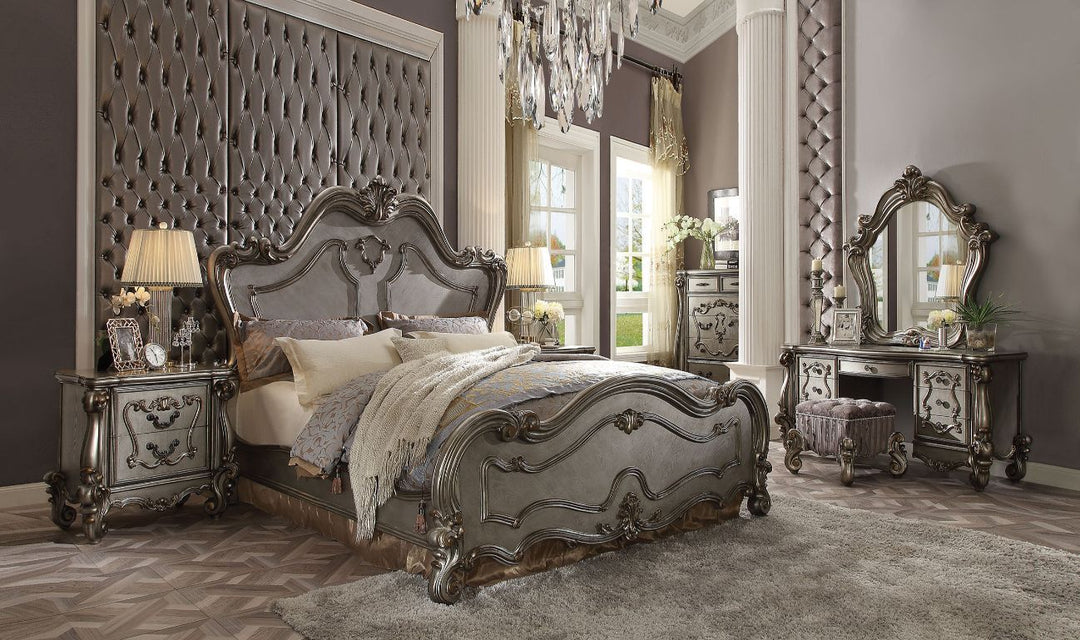 ACME Furniture Versailles Queen Bed Antique Platinum