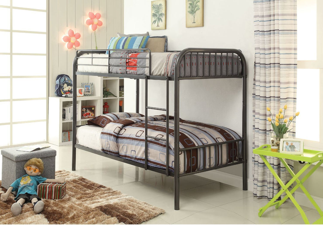 Bristol - Twin Over Twin Bunk Bed - Gunmetal