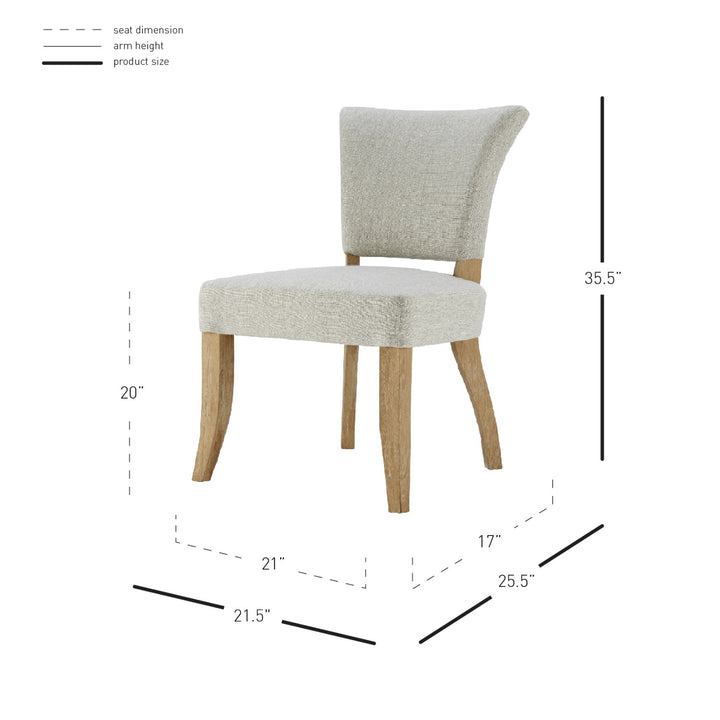 Austin Fabric Dining Side Chair - Rice - view 2