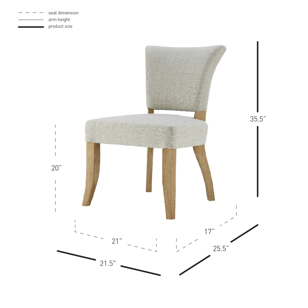 Austin Fabric Dining Side Chair - Rice - view 2