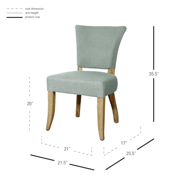 Austin Fabric Dining Side Chair - Soft Blue