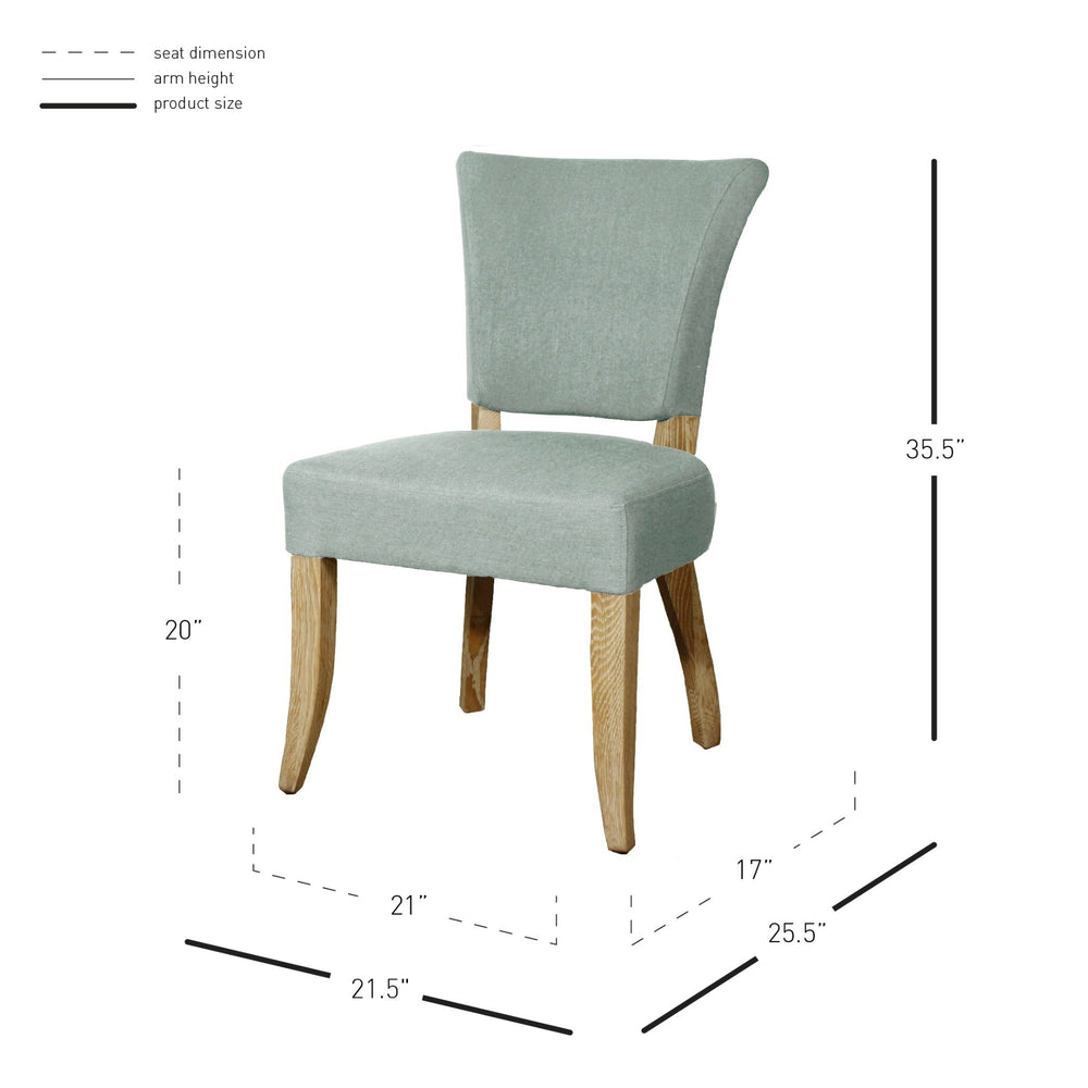Austin Fabric Dining Side Chair - Soft Blue