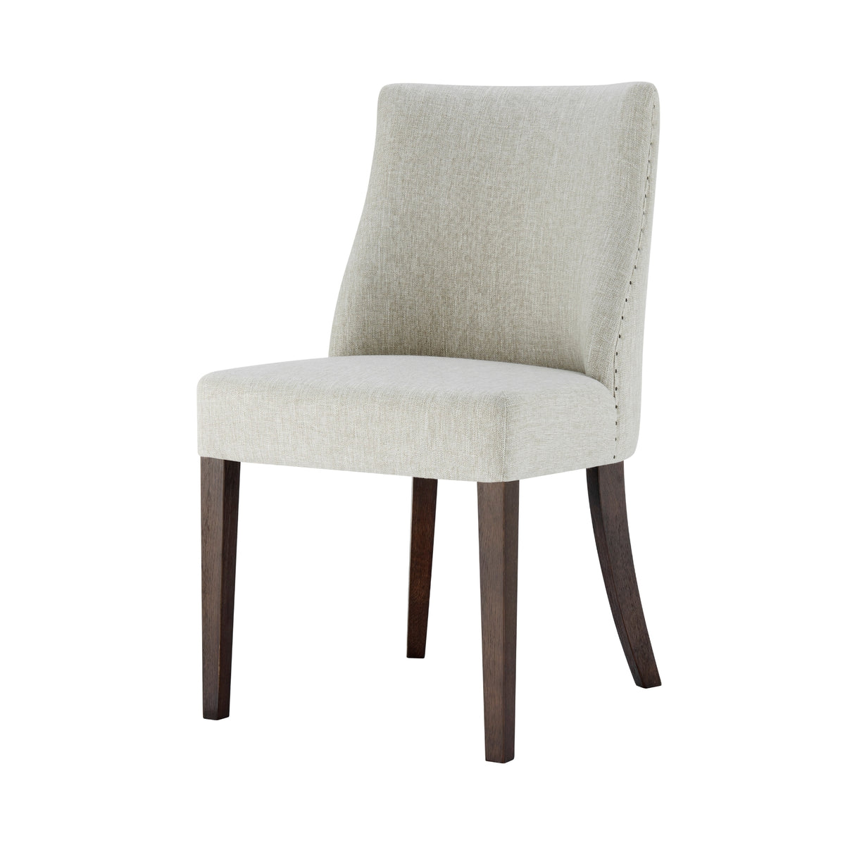 New Paris Fabric Dining Side Chair Dark Brown Legs - Rice