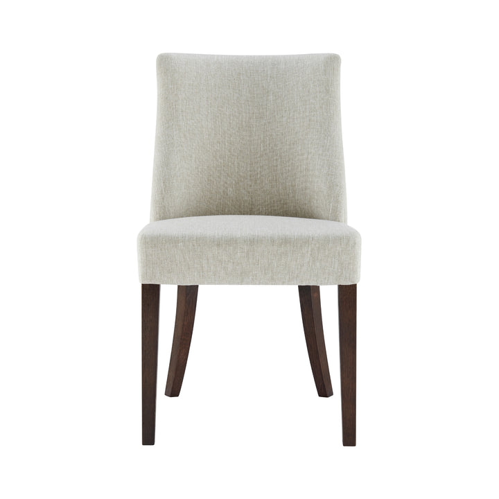 New Paris Fabric Dining Side Chair Dark Brown Legs - Rice - view 4