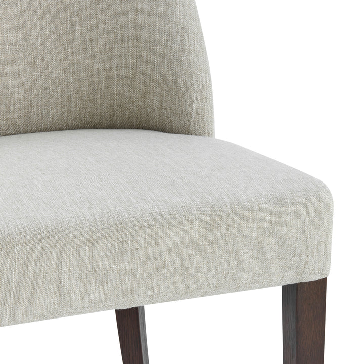 New Paris Fabric Dining Side Chair Dark Brown Legs - Rice - view 10