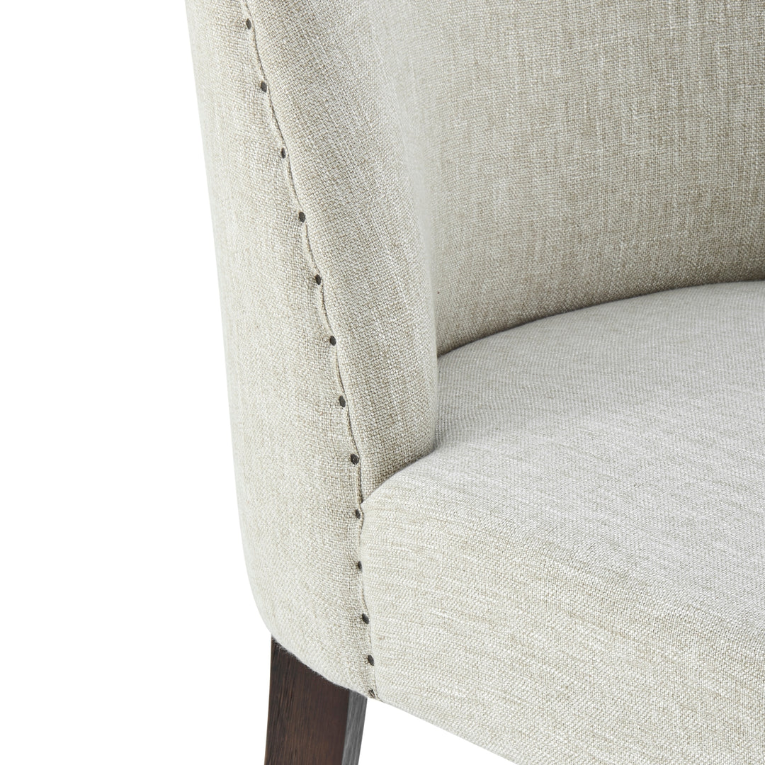 New Paris Fabric Dining Side Chair Dark Brown Legs - Rice - view 11
