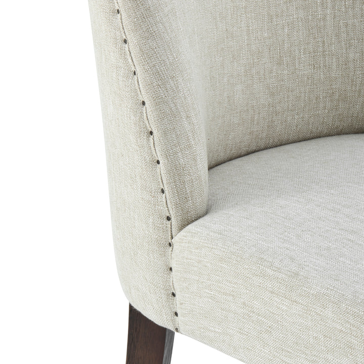 New Paris Fabric Dining Side Chair Dark Brown Legs - Rice - view 11