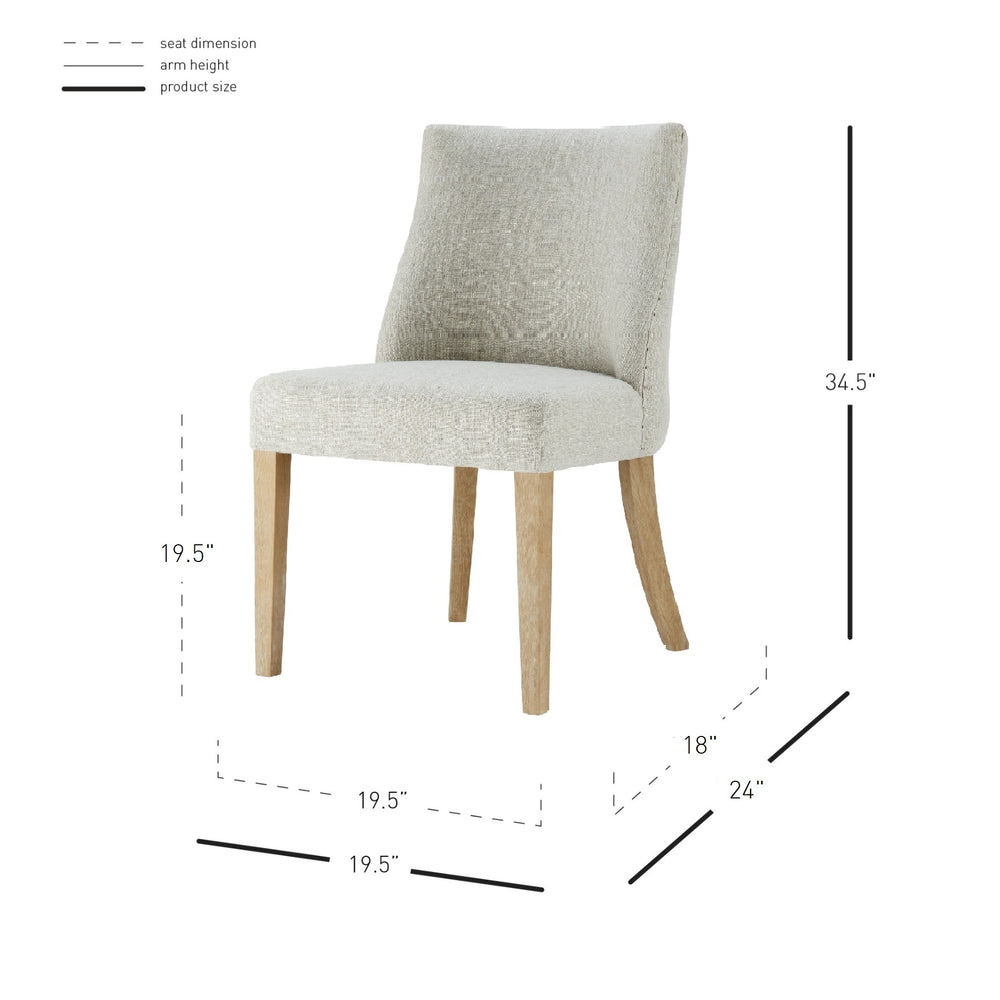New Paris Fabric Dining Side Chair - Rice - view 2