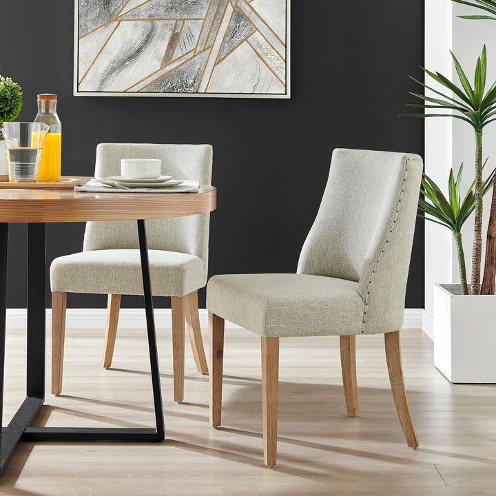 New Paris Fabric Dining Side Chair - Rice - view 3