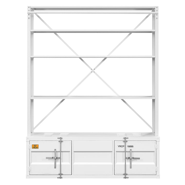 Cargo Bookcase with Ladder in White