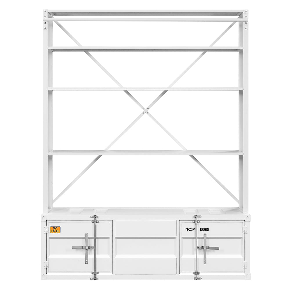 Cargo Bookcase with Ladder in White