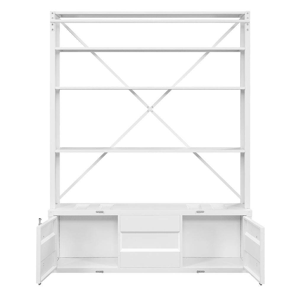 Cargo Bookcase with Ladder in White