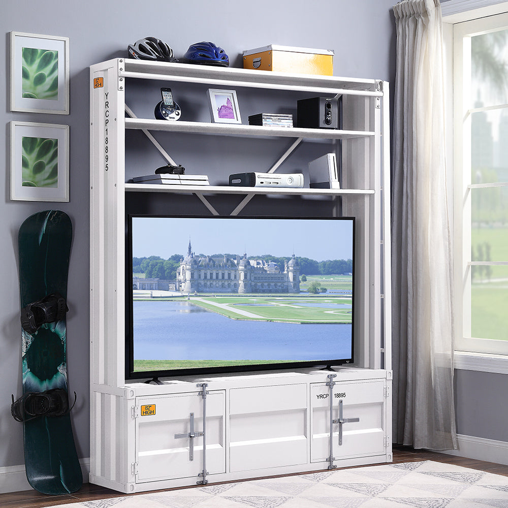 Cargo Bookcase with Ladder in White