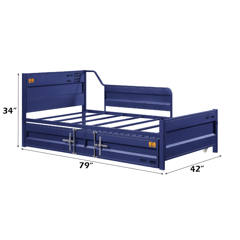 Cargo Daybed with Trundle (Twin) in Blue - dimensions