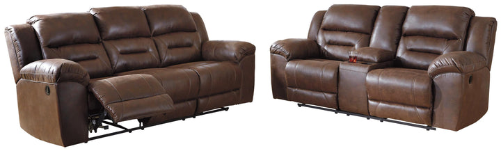 Stoneland Reclining Sofa and Loveseat - Chocolate (1)