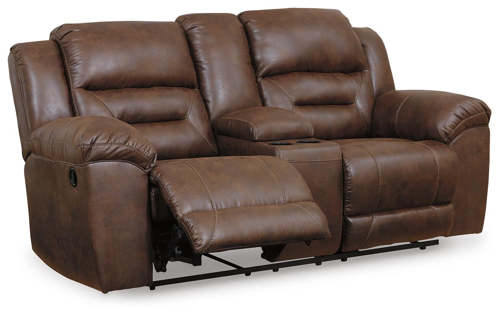 Stoneland Power Reclining Loveseat with Console - Dark Brown (1)