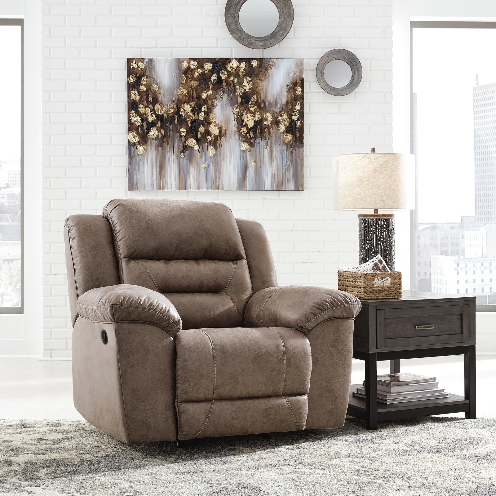 Stoneland Recliner - Light Brown (2)