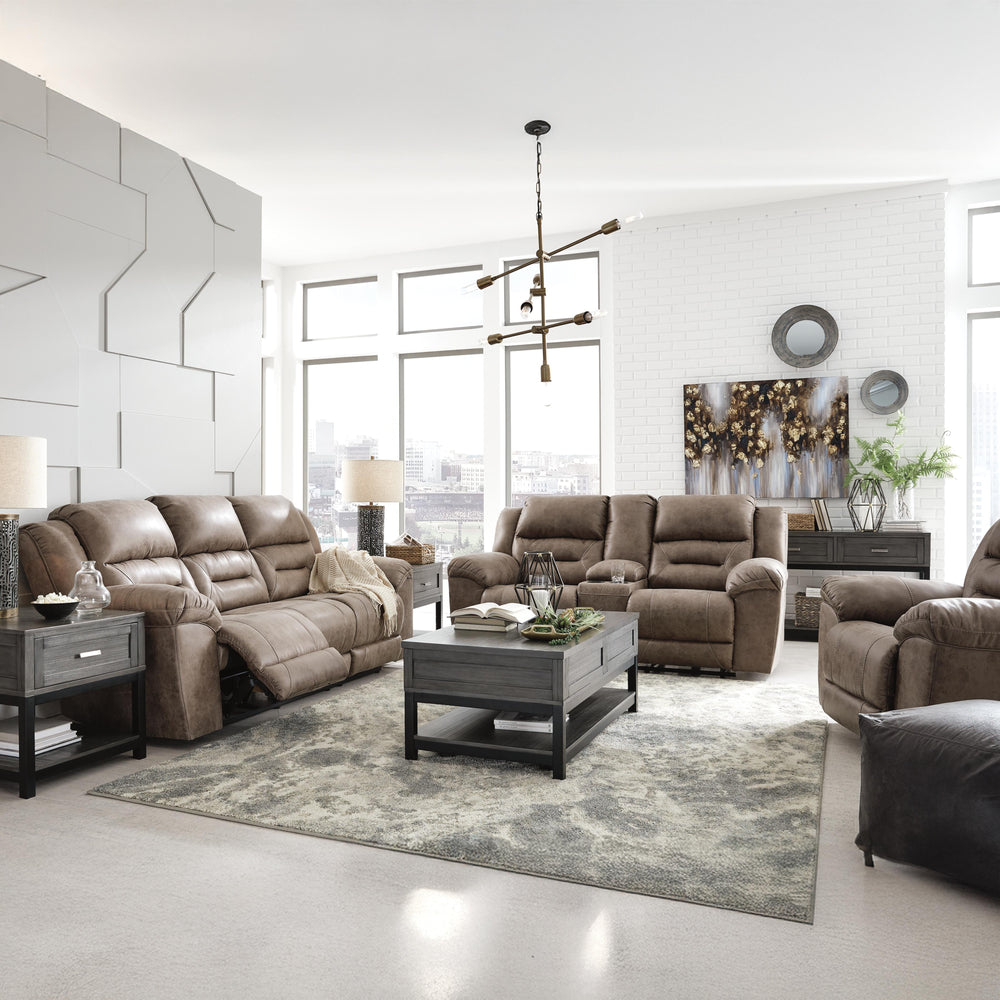 Stoneland Reclining Sofa - Light Brown (5)