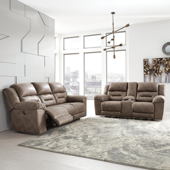 Stoneland Reclining Sofa - Light Brown (6)