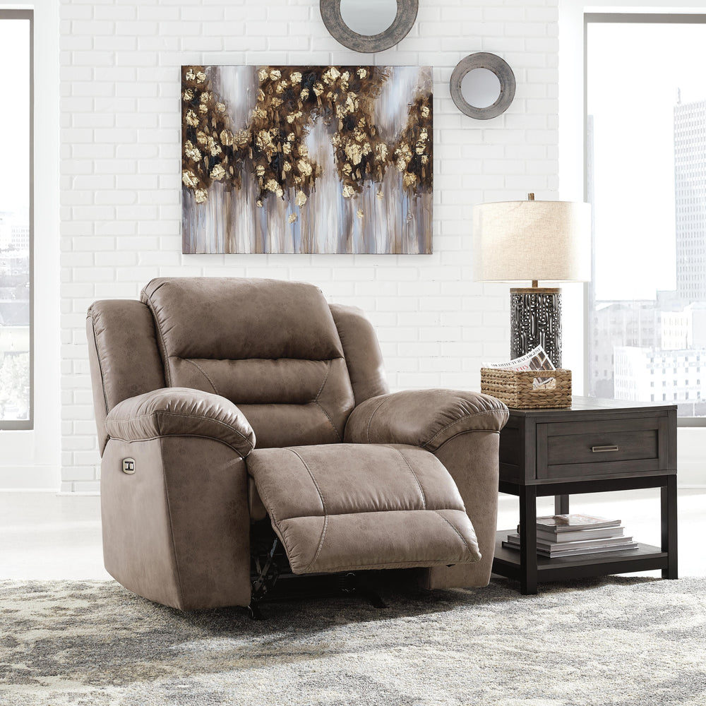 Stoneland Power Recliner - Light Brown (6)