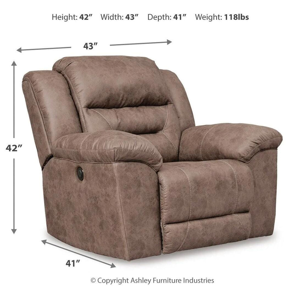 Stoneland Power Recliner - Light Brown (7)