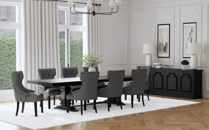 Baney - Fabric Upholstered Dining Side Chair - Gray And Black