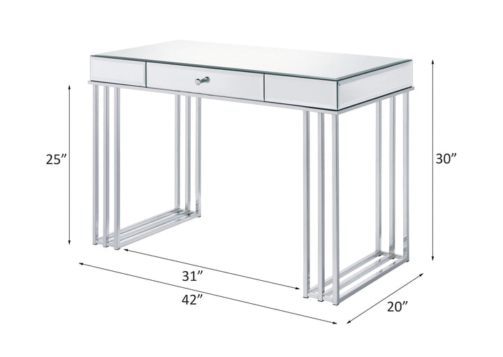 Critter - Writing Desk - Mirrored And Chrome