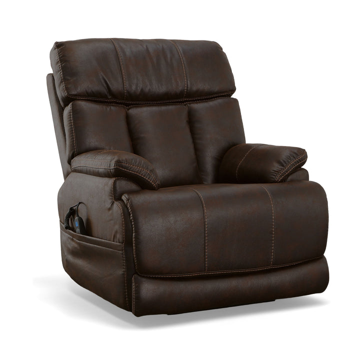 Clive Fabric Power Recliner with Power Headrest &amp; Lumbar in Clove
