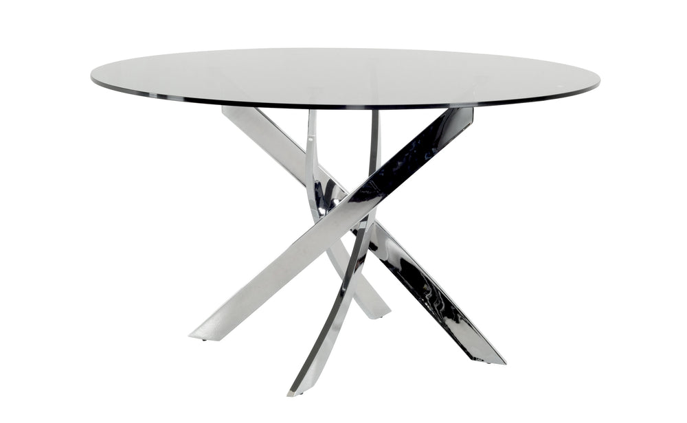 Pyrite Modern Round Glass Dining Table