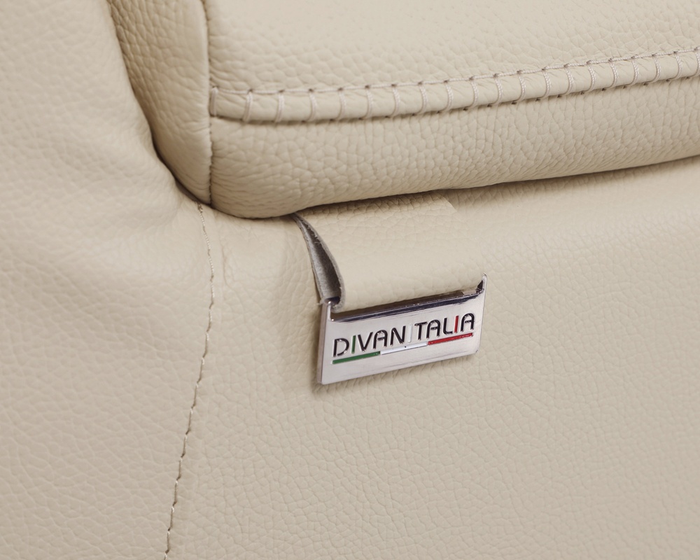 DivanItalia 9762 Beige Italian Leather Modular Loveseat - alternate view 12