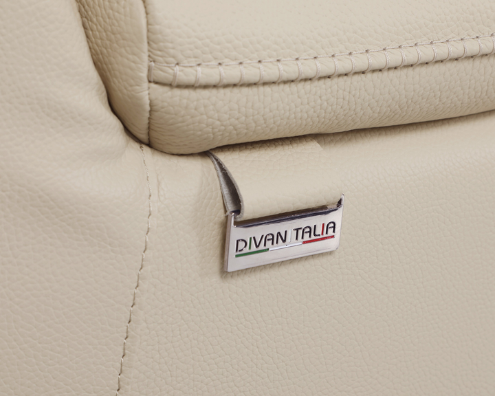 DivanItalia 9762 Beige Italian Leather Modular Loveseat