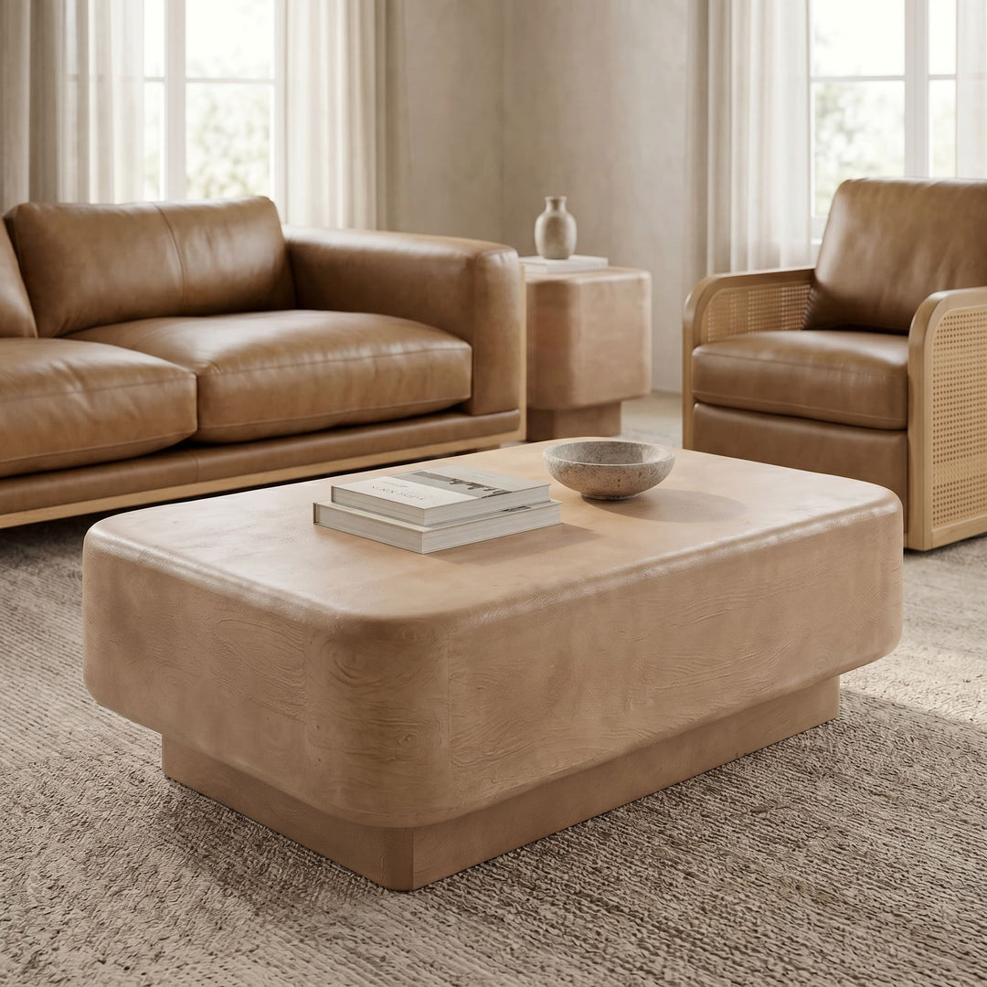 Bruno - Modern Mango Wood Rectangular Coffee Table