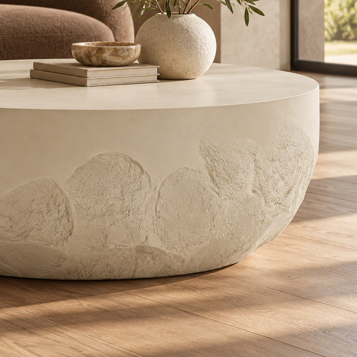 Elgon - Modern Grey Concrete Round Coffee Table