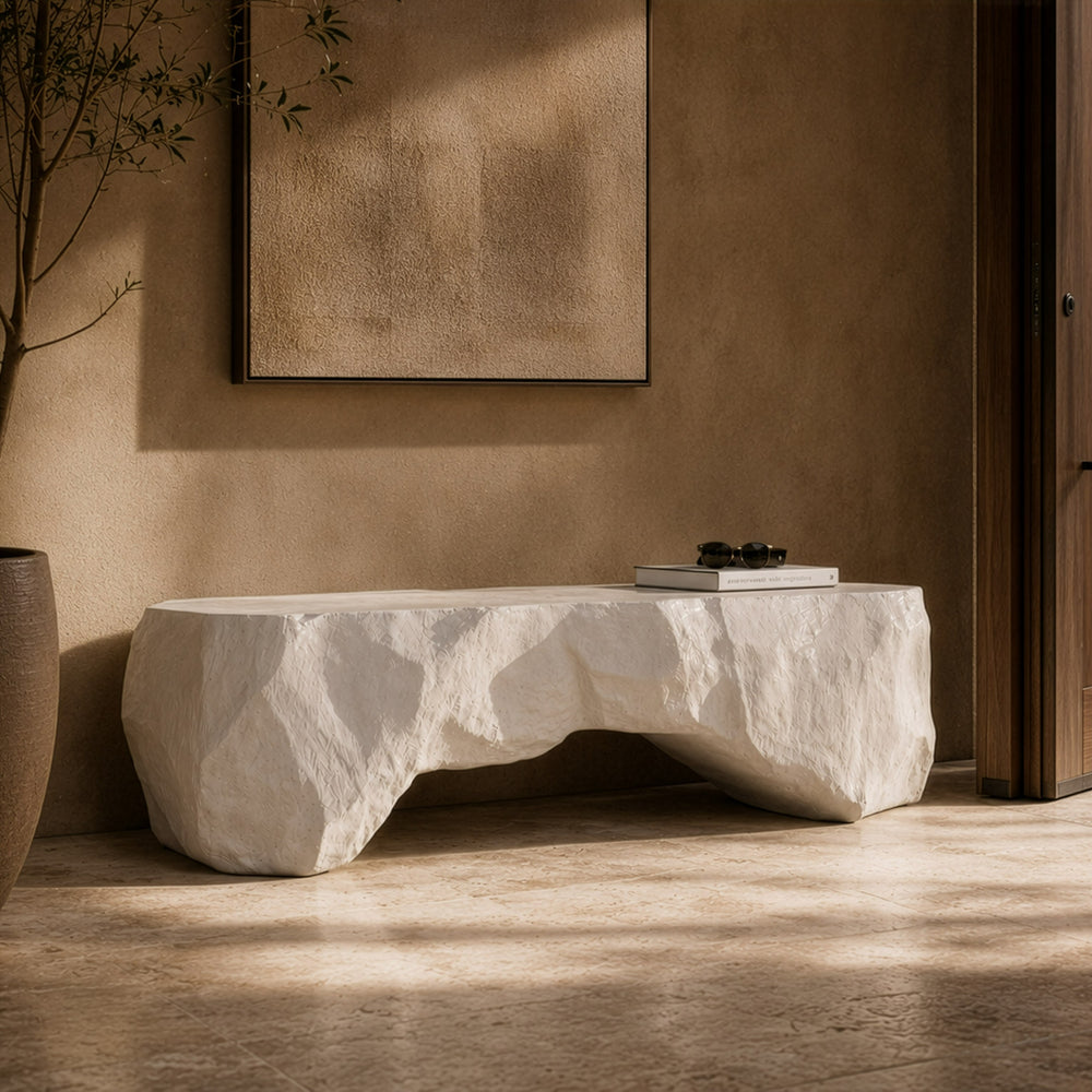 Kamet - Modern Cream Concrete Bench