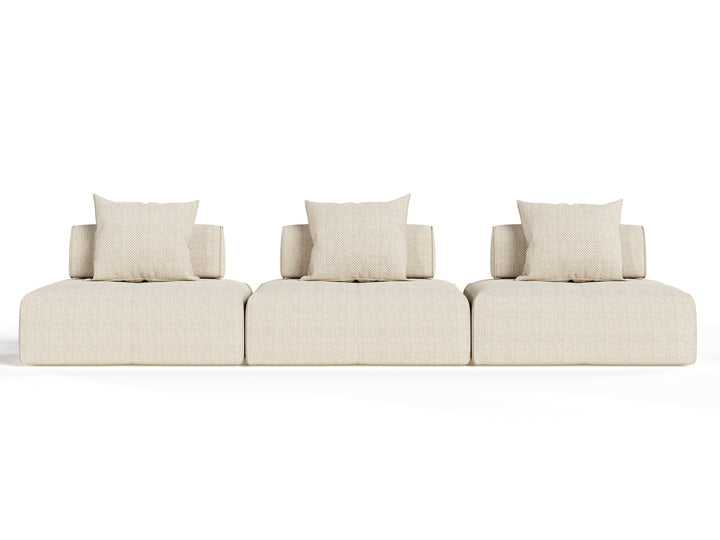 Mondo - Modern Modular Beige Fabric Sectional Sofa-3-Piece Sectional