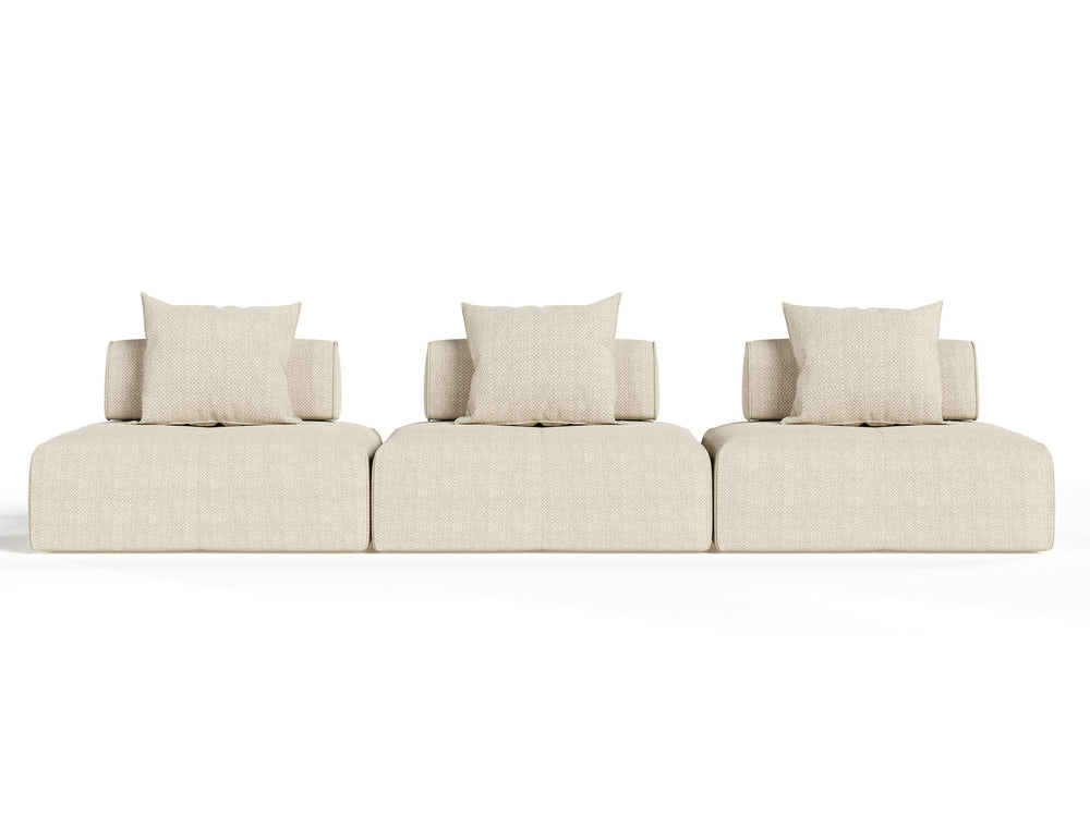 Mondo - Modern Modular Beige Fabric Sectional Sofa-3-Piece Sectional