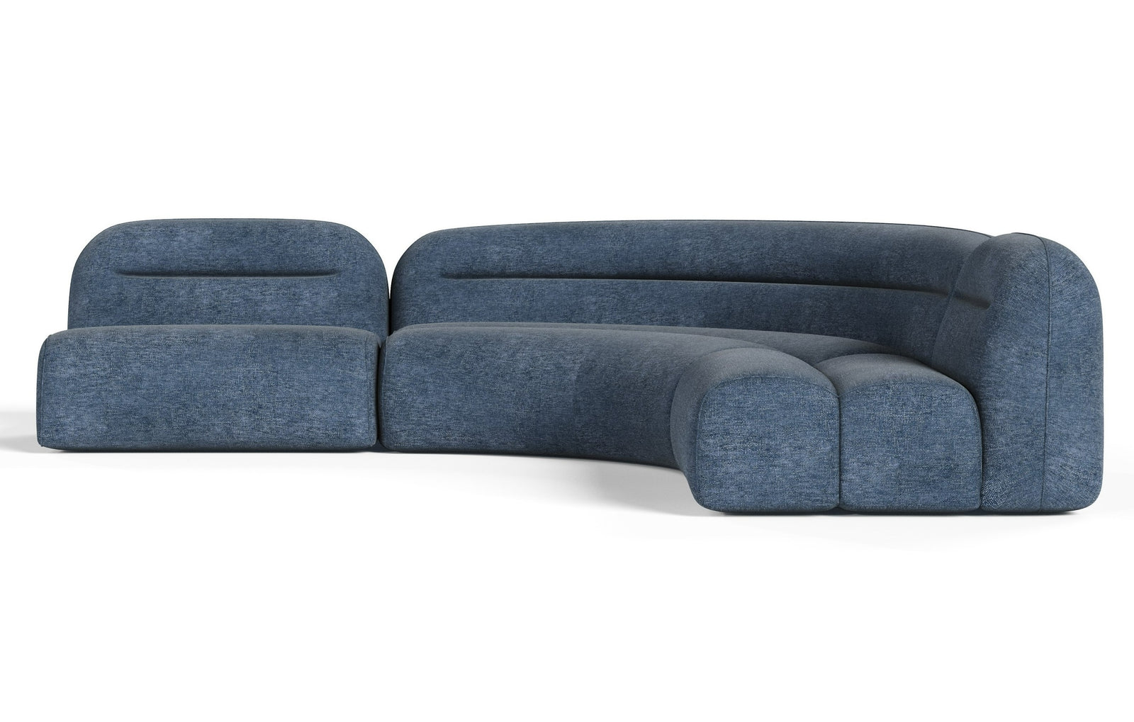 Forman - Modern Blue Fabric Modular Sectional Sofa-3-Piece Sectional