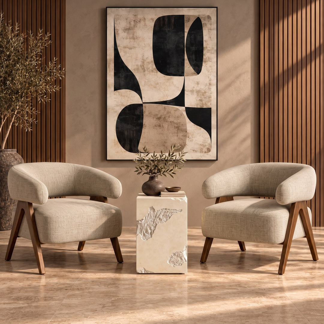 Toubkal - Modern Cream Concrete End Table